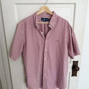 Ralph Lauren Men's Burgundy Striped Shirt